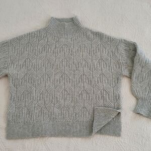Prologue Aqua & White Chunky Turtle Neck Sweater/ Size L